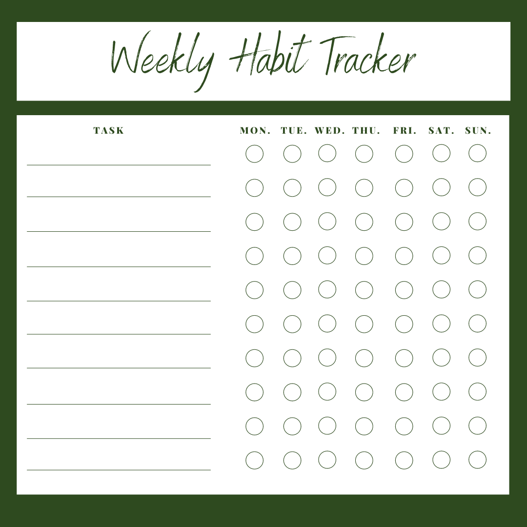 free digital weekly habit trackers (8 designs!) - self-care sunday